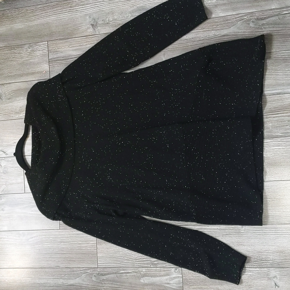 5/$25 Calvin Klein Turtleneck Black Speckled Sweater Large